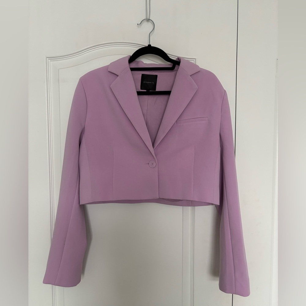 Dynamite Lilac Cropped Blazer